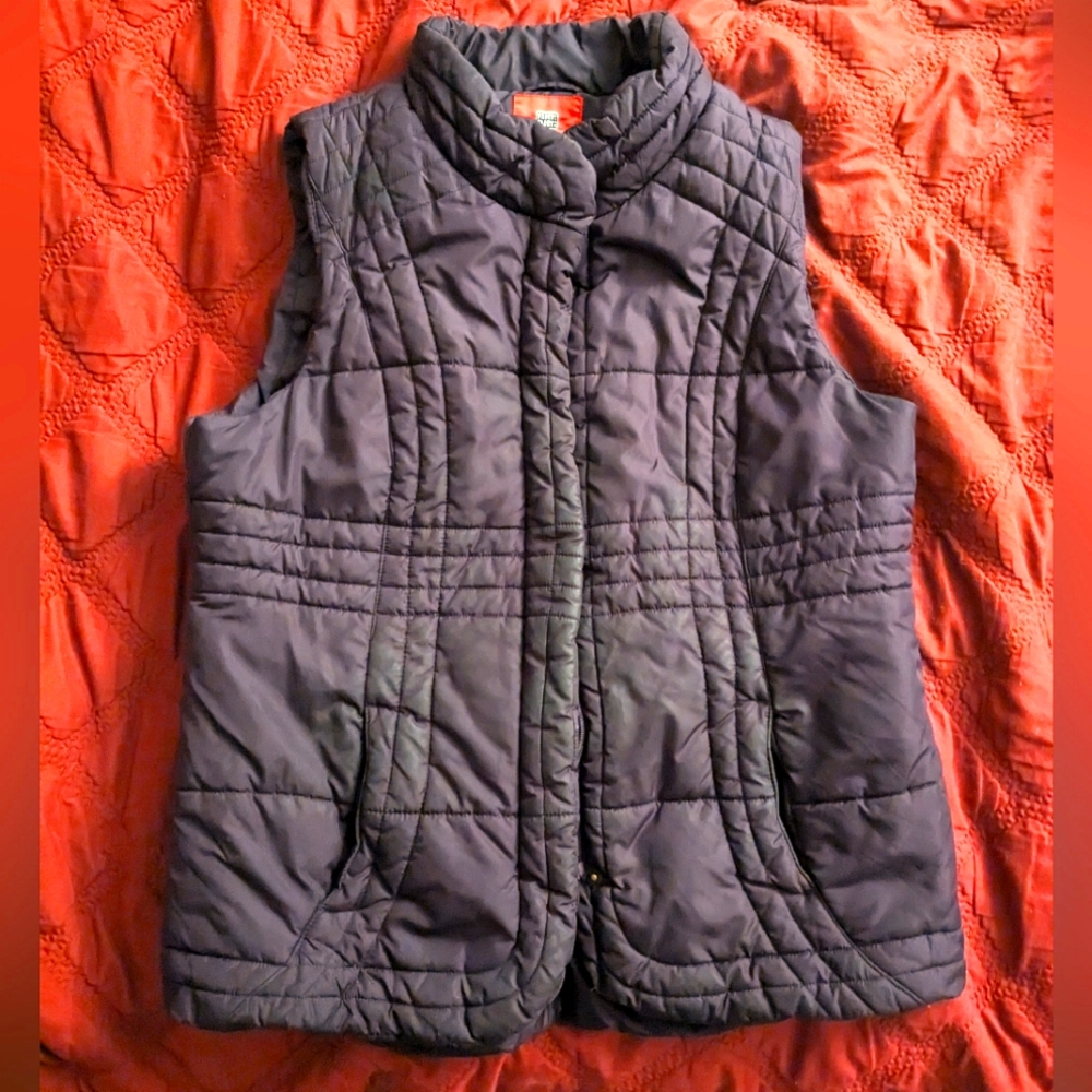 Purple Quilted Down Winter Women's Vest, size Large